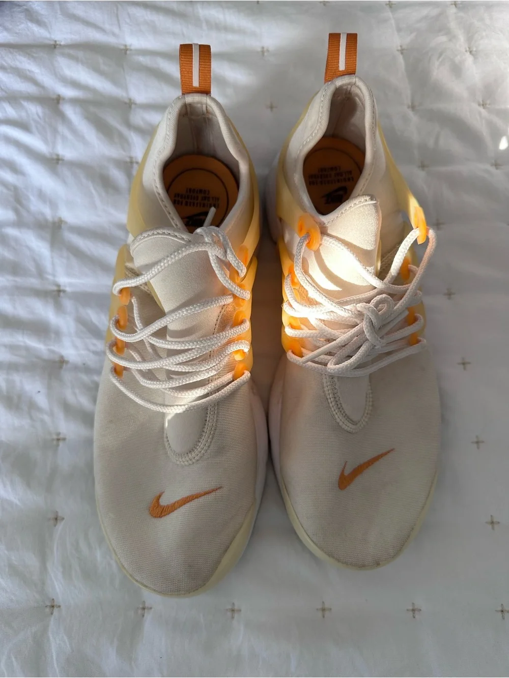 Nike Women's Athletic Shoes White with Orange Accents